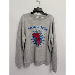 Marcelo Burlon County of Milan Grey Cupido Sweatshirt Large Authentic